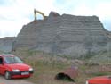 The first day of the excavation - the digger in action